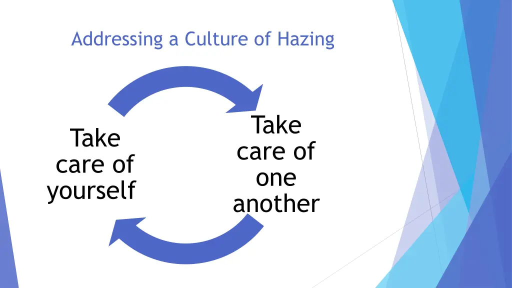 addressing a culture of hazing