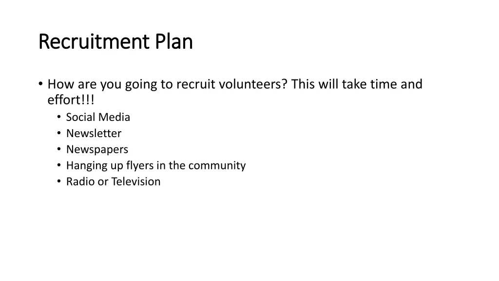 recruitment plan recruitment plan