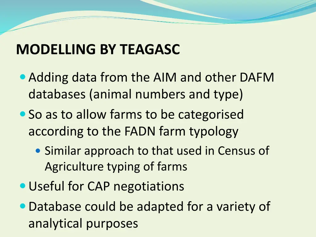 modelling by teagasc