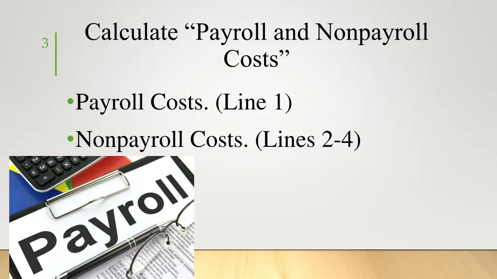 calculate payroll and nonpayroll costs