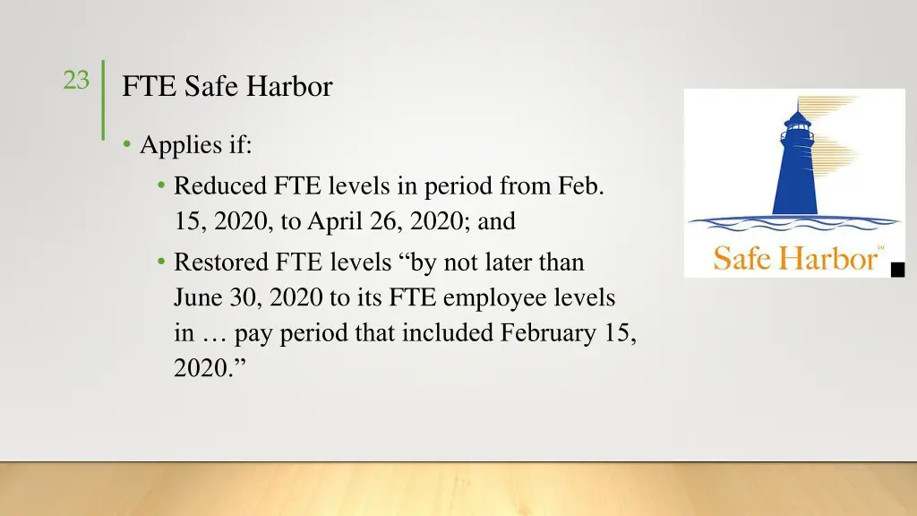 fte safe harbor