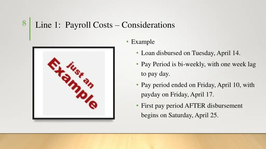 line 1 payroll costs considerations 2