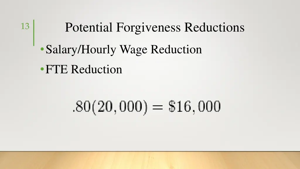 potential forgiveness reductions