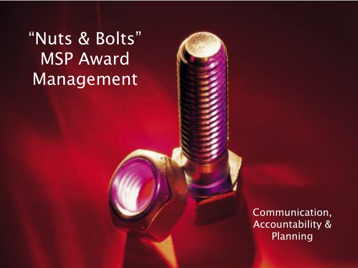 nuts bolts msp award management