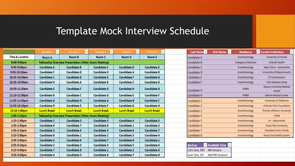 template mock interview schedule