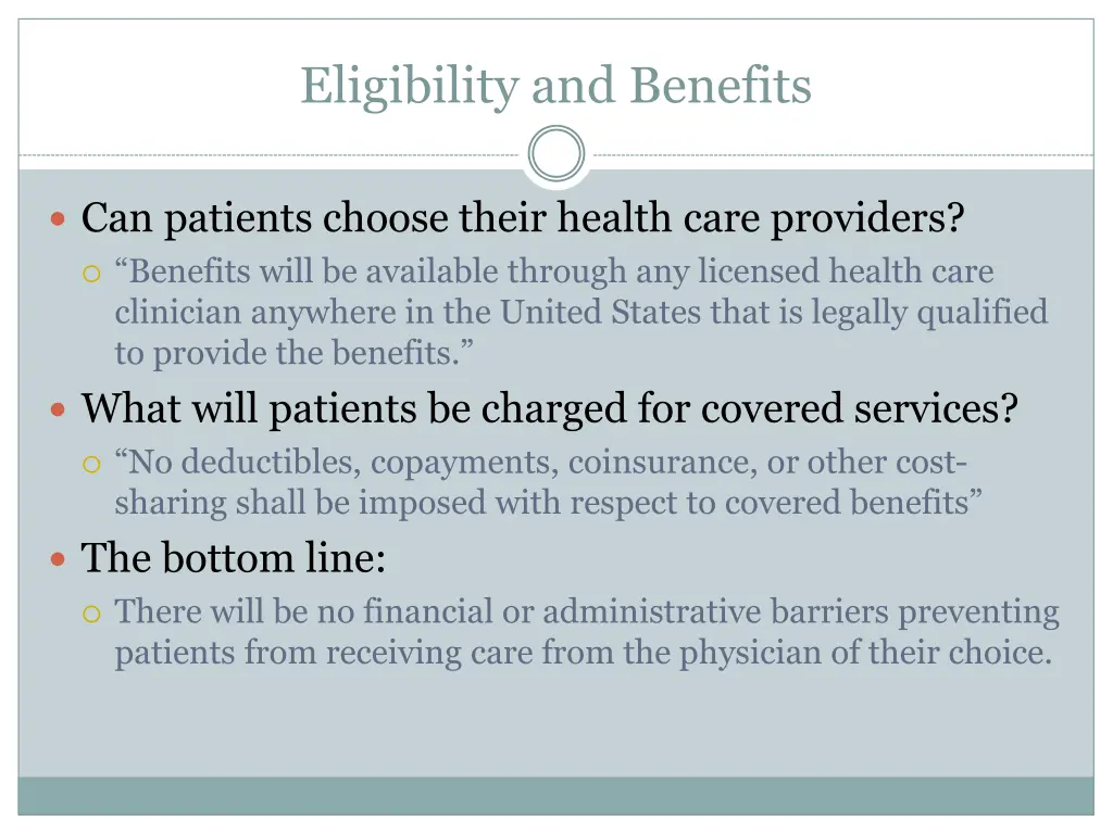 eligibility and benefits 1