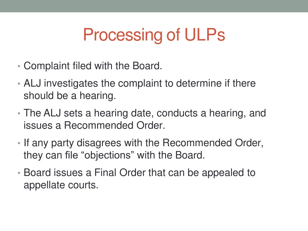 processing of ulps