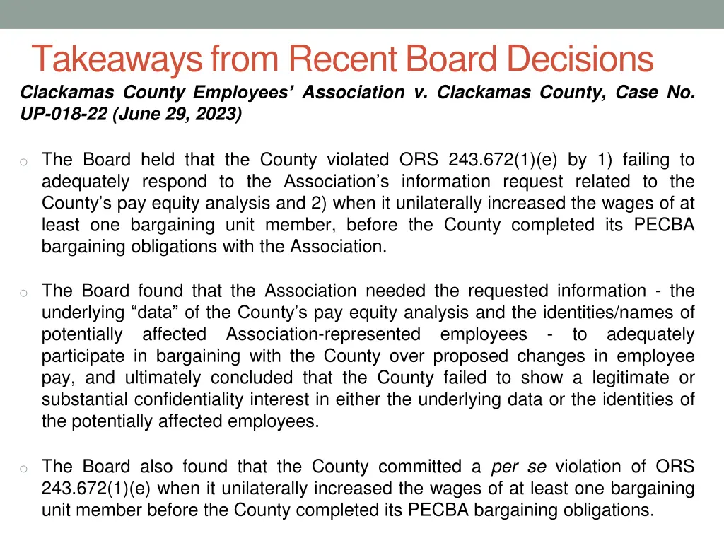 takeaways from recent board decisions clackamas