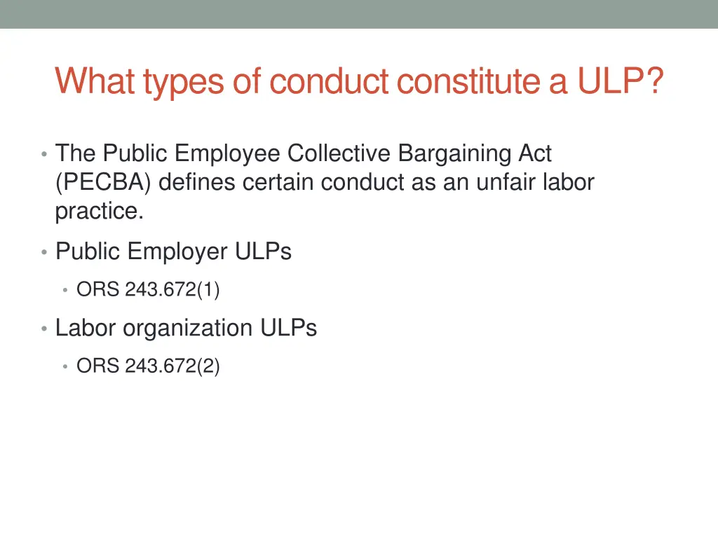 what types of conduct constitute a ulp