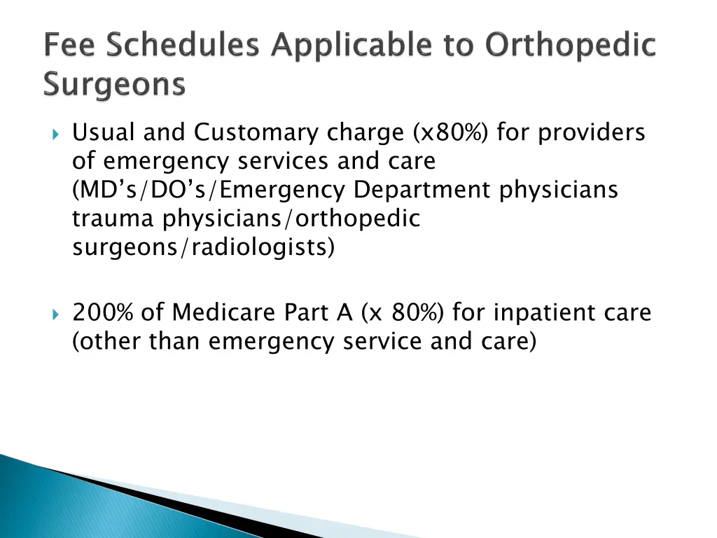 usual and customary charge x80 for providers