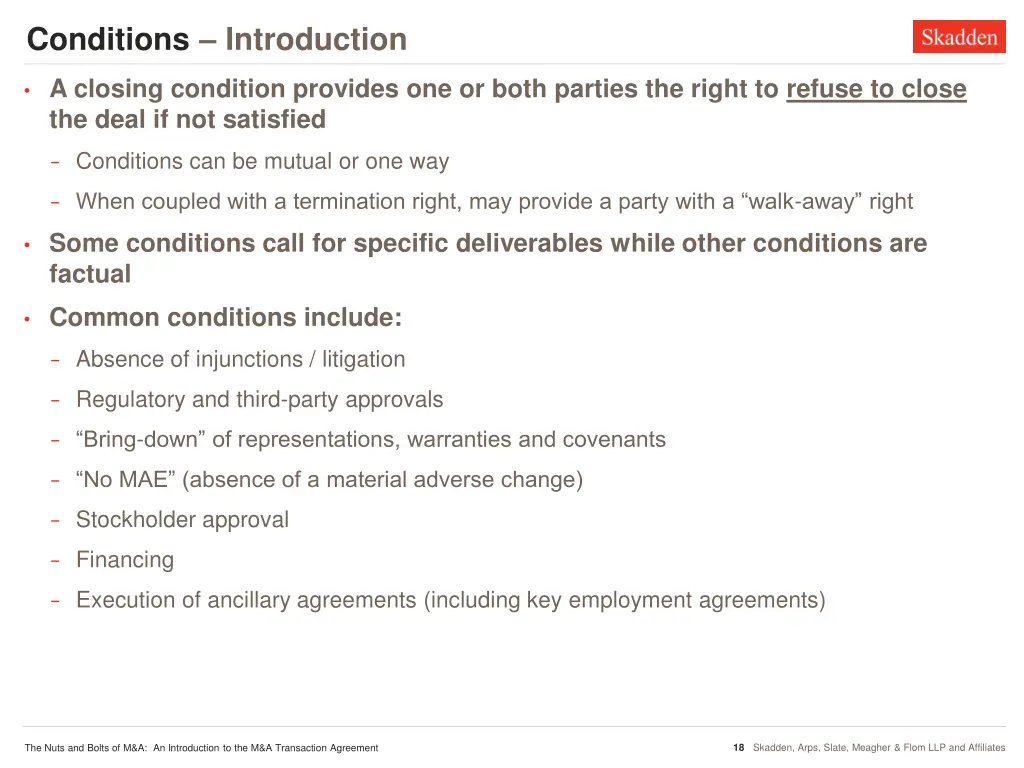 conditions introduction