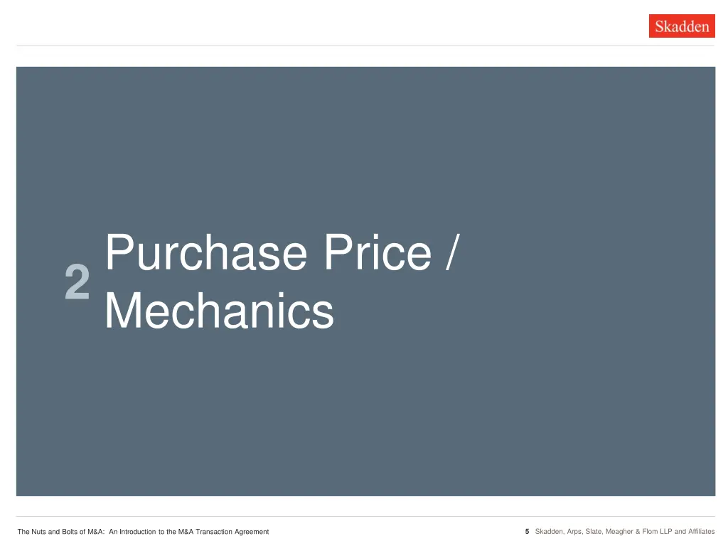 purchase price mechanics