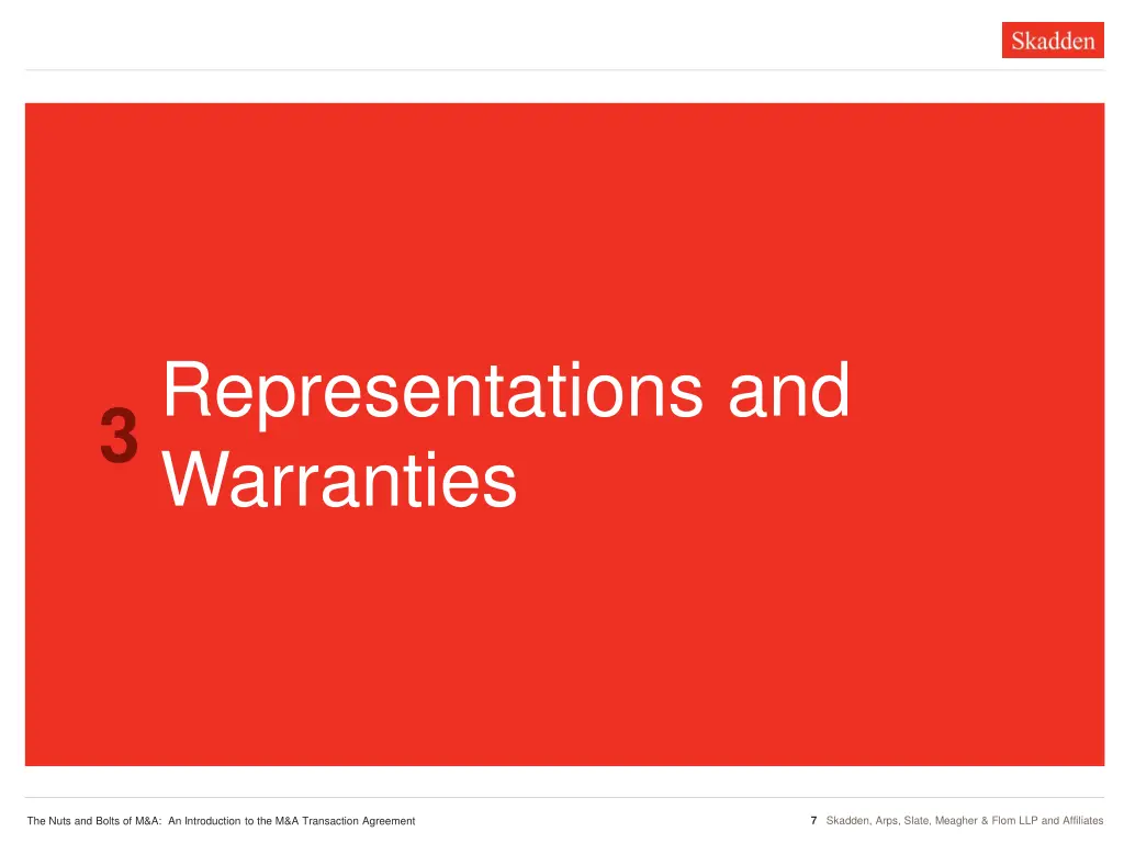 representations and warranties