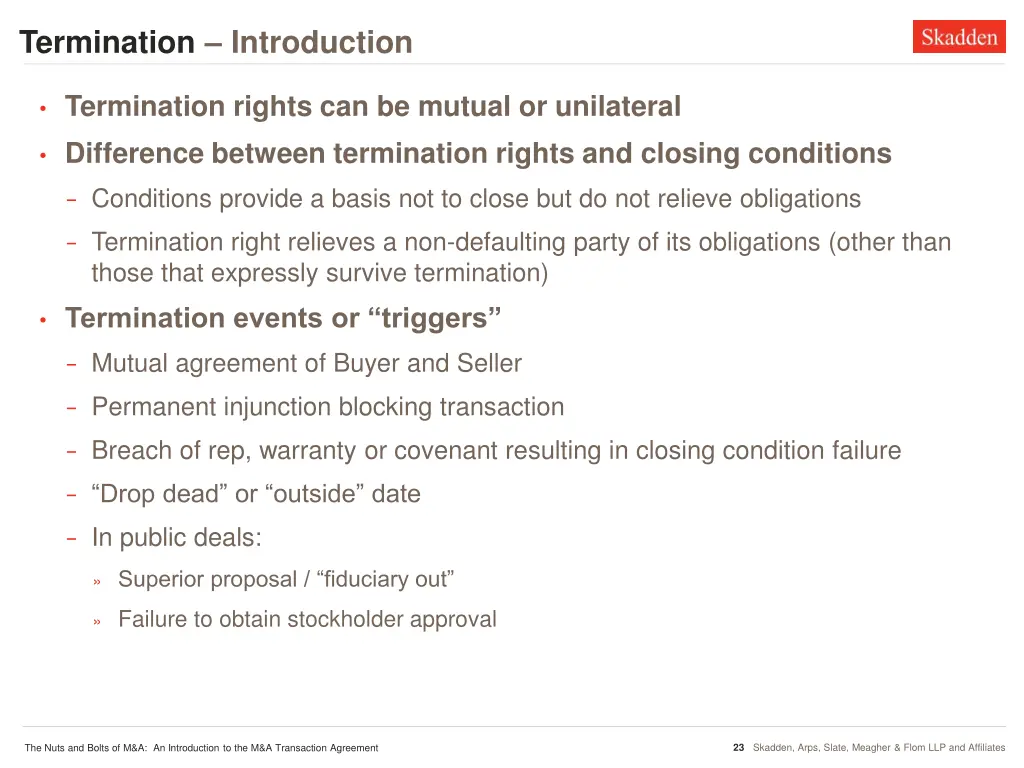 termination introduction