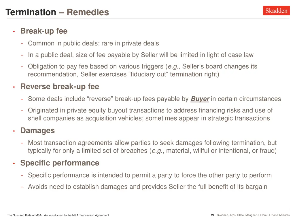 termination remedies