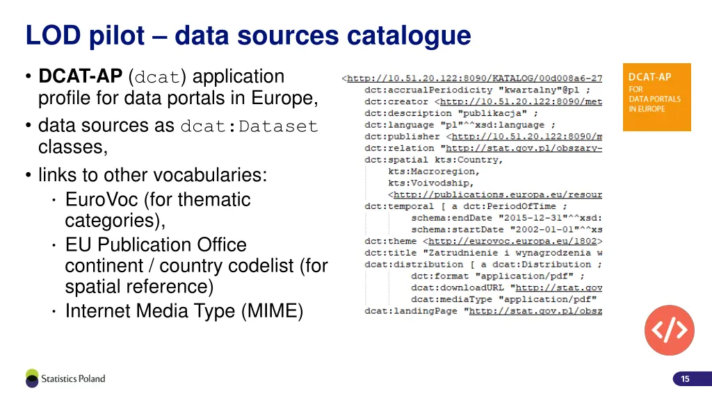 lod pilot data sources catalogue