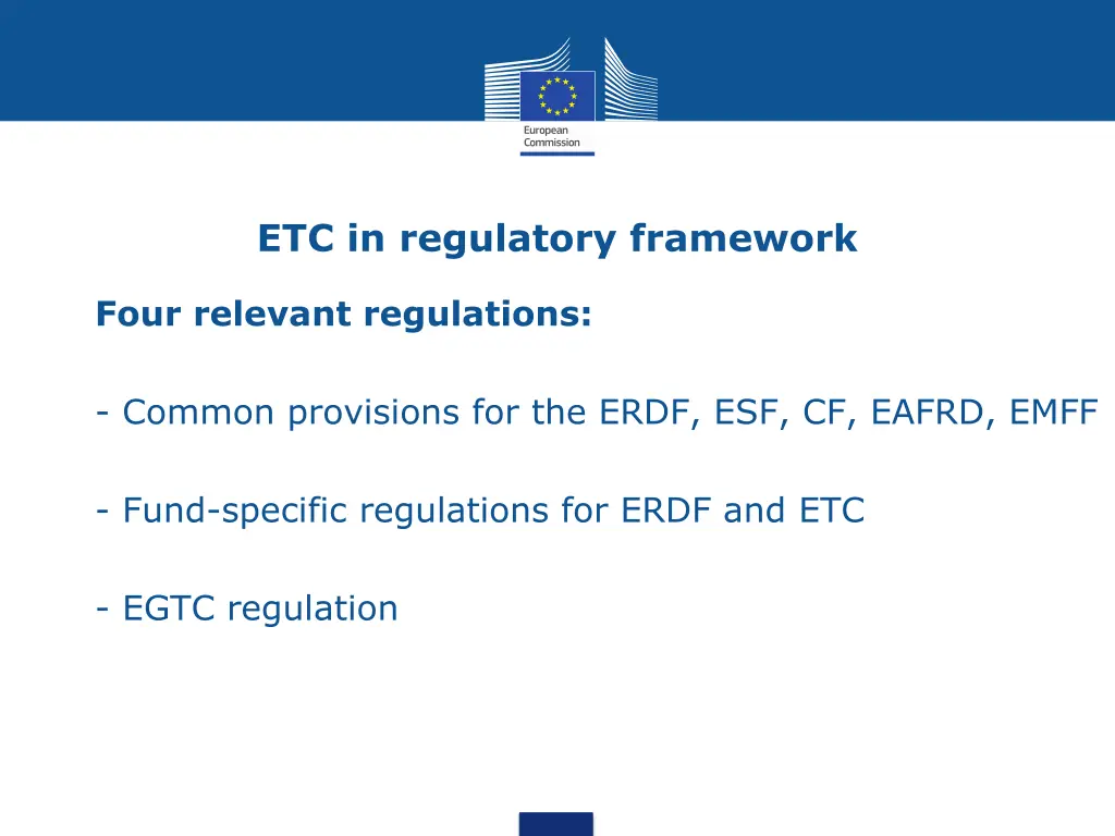 etc in regulatory framework