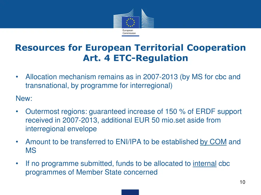 resources for european territorial cooperation