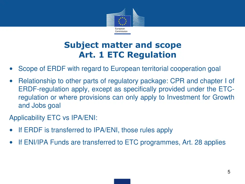 subject matter and scope art 1 etc regulation