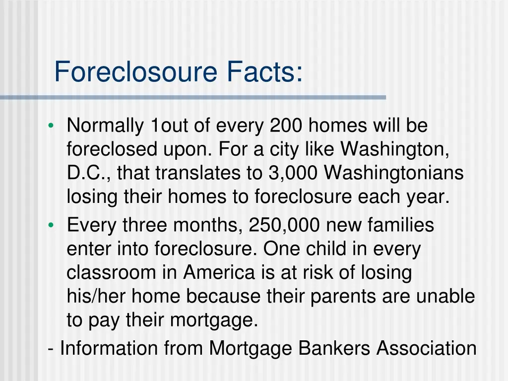 foreclosoure facts