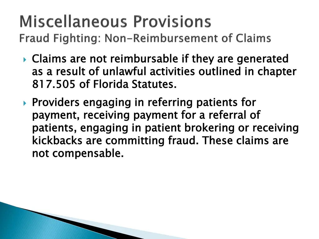 claims are not reimbursable if they are generated