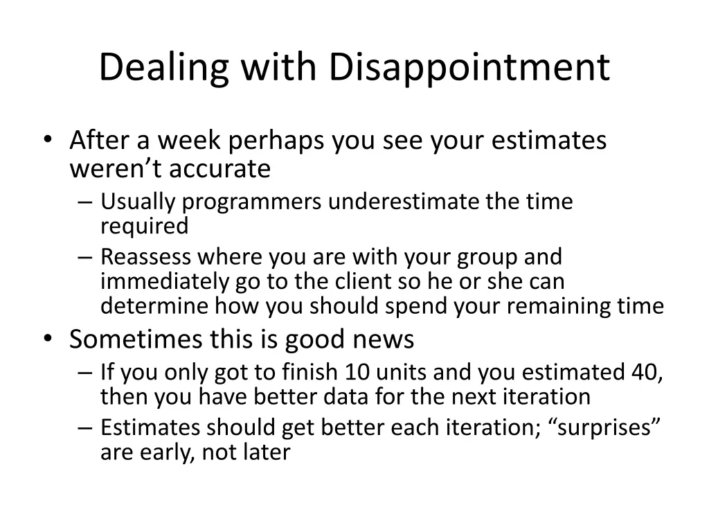 dealing with disappointment