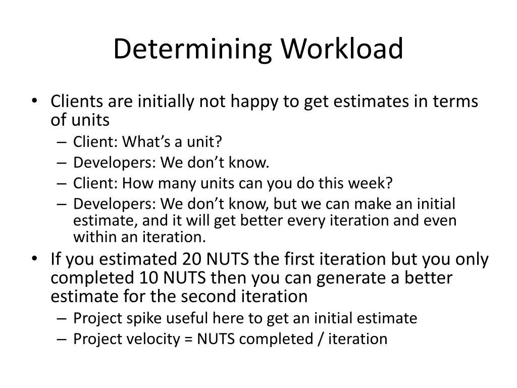 determining workload