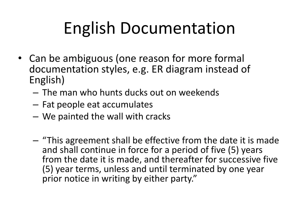 english documentation