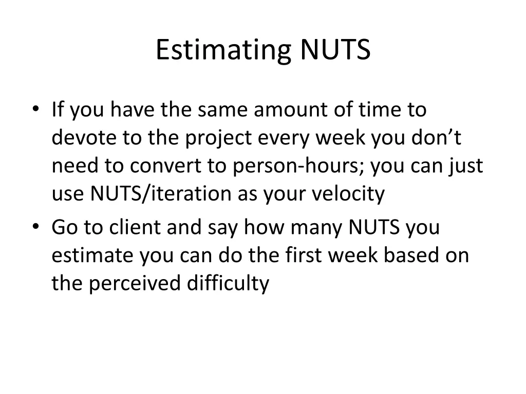 estimating nuts