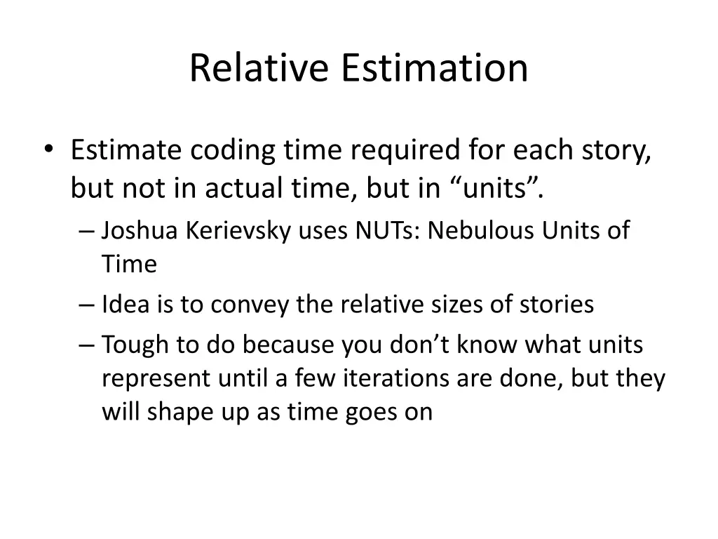 relative estimation