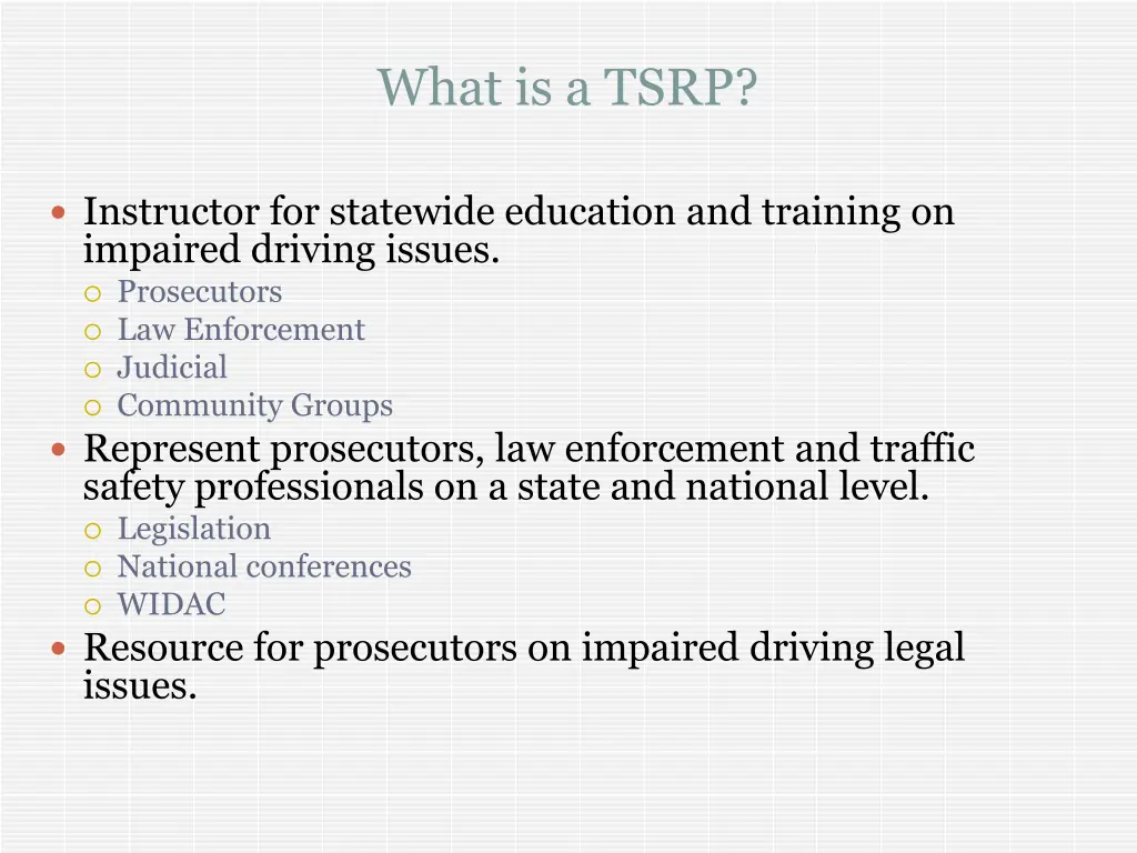 what is a tsrp