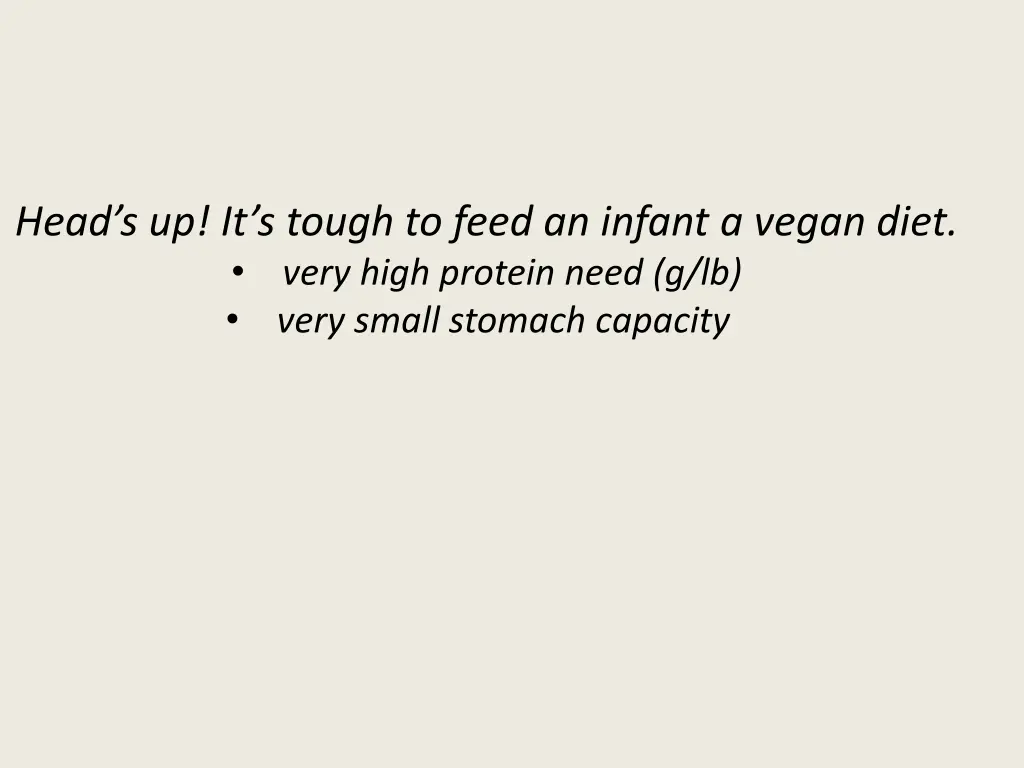 head s up it s tough to feed an infant a vegan