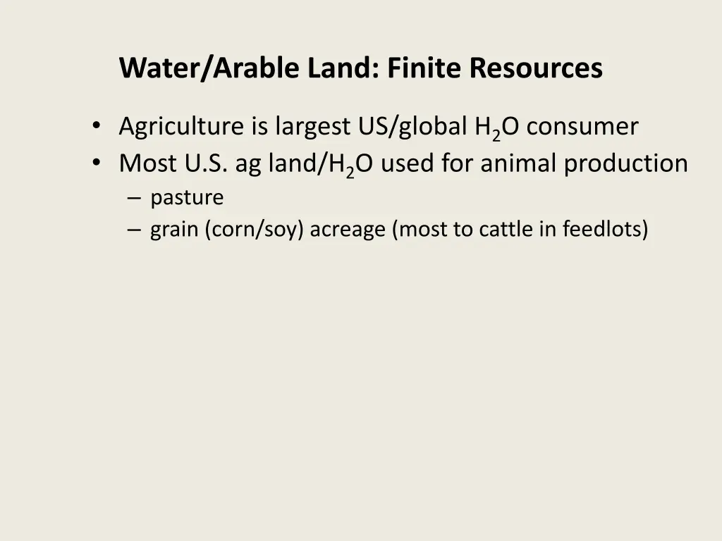 water arable land finite resources