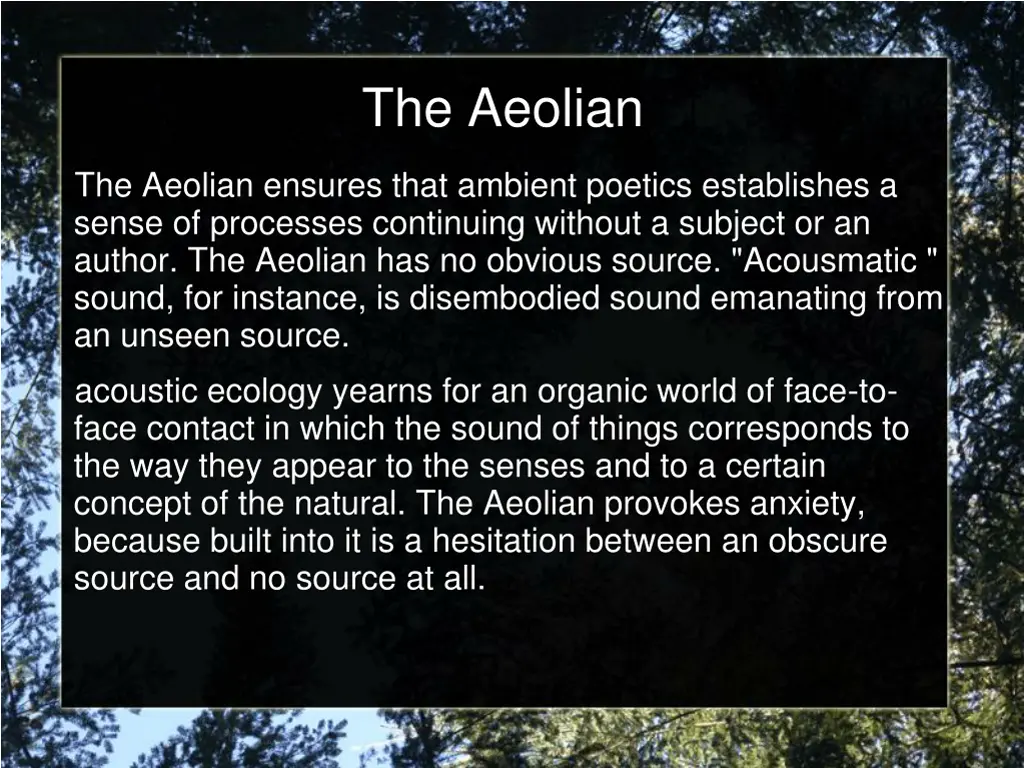 the aeolian