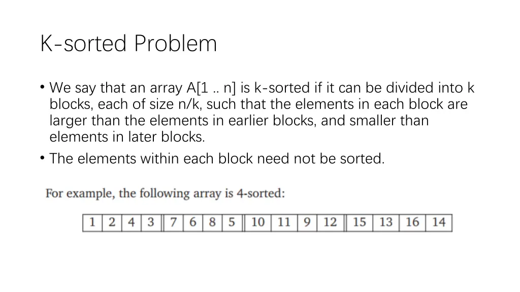 k sorted problem