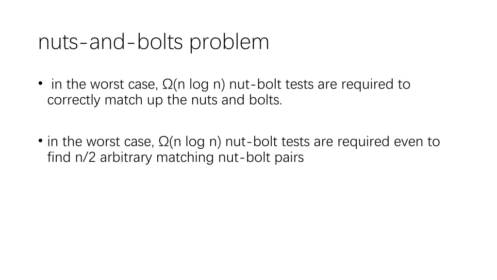 nuts and bolts problem 2