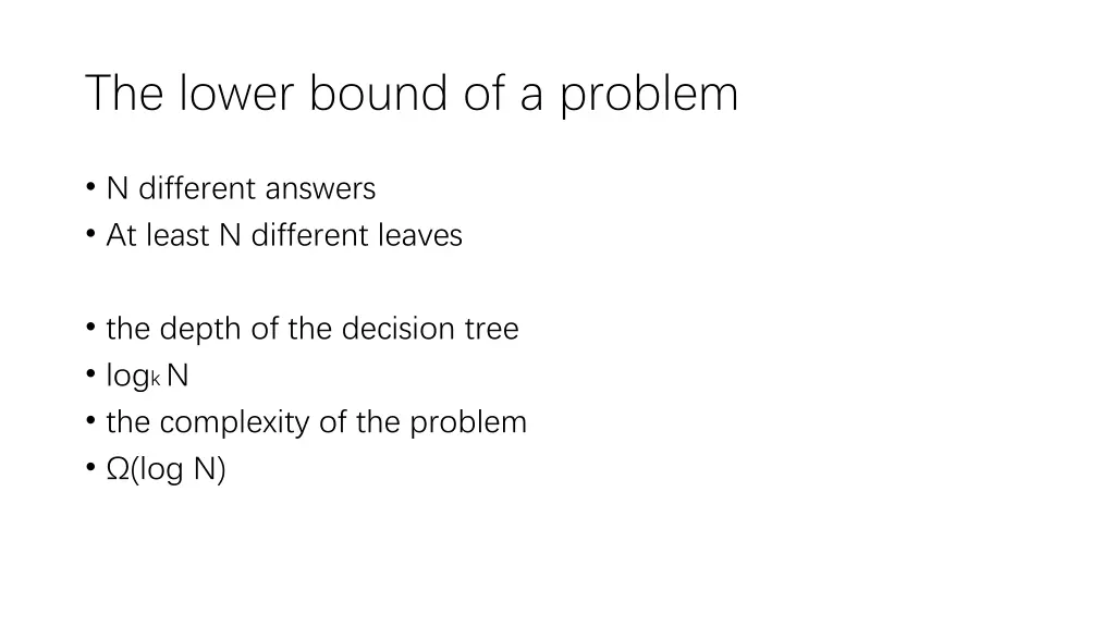 the lower bound of a problem