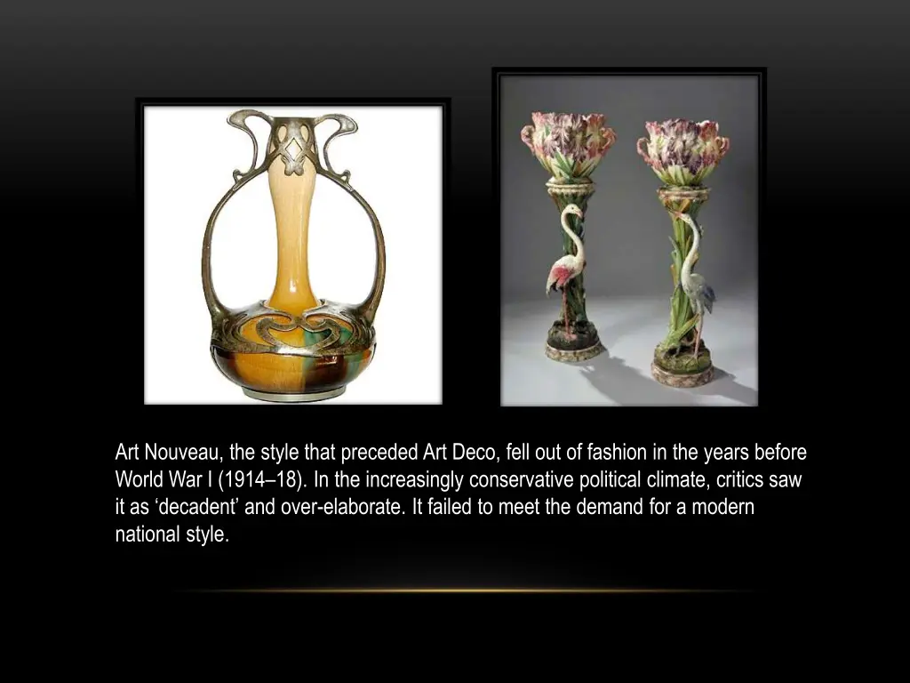 art nouveau the style that preceded art deco fell