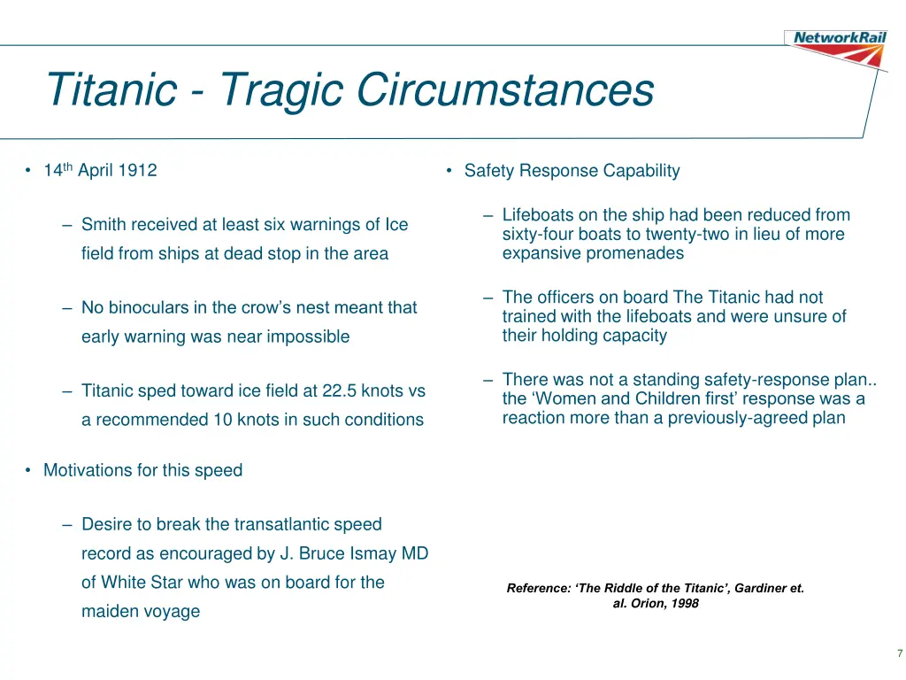 titanic tragic circumstances