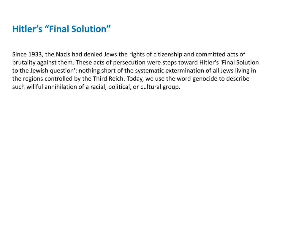 hitler s final solution