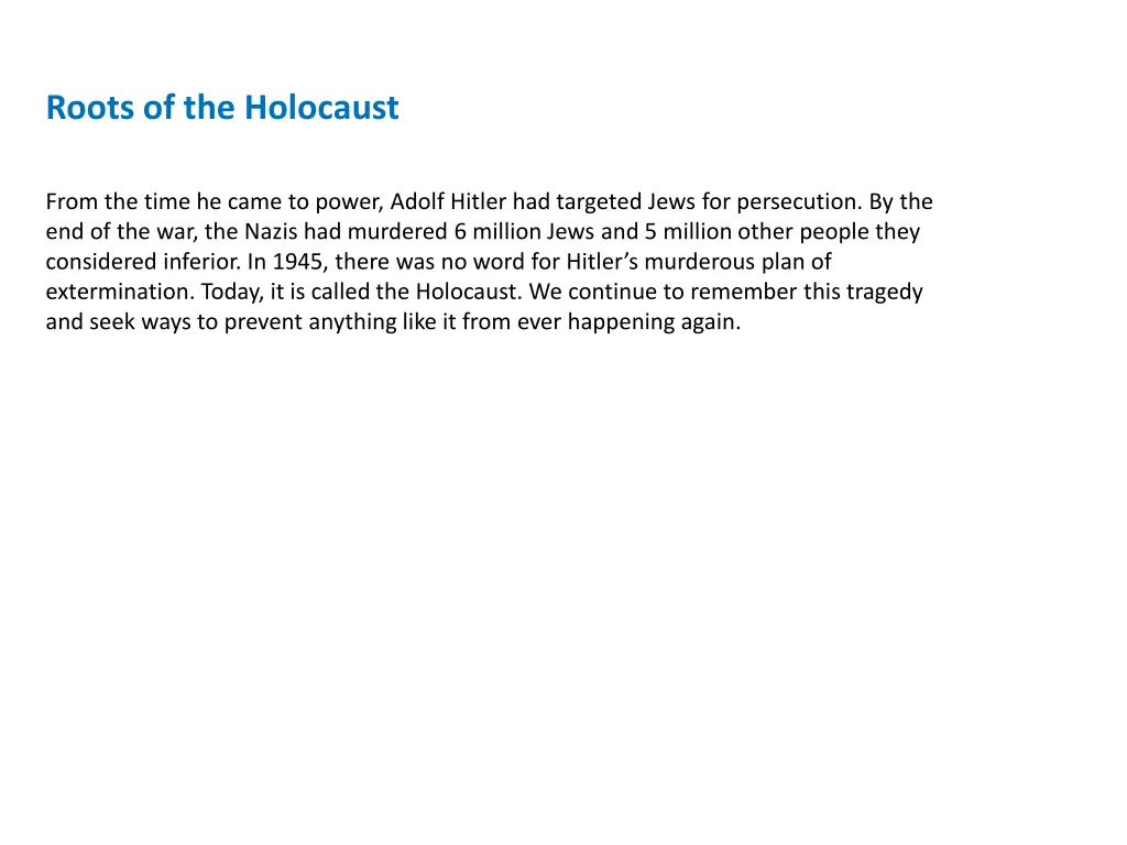 roots of the holocaust