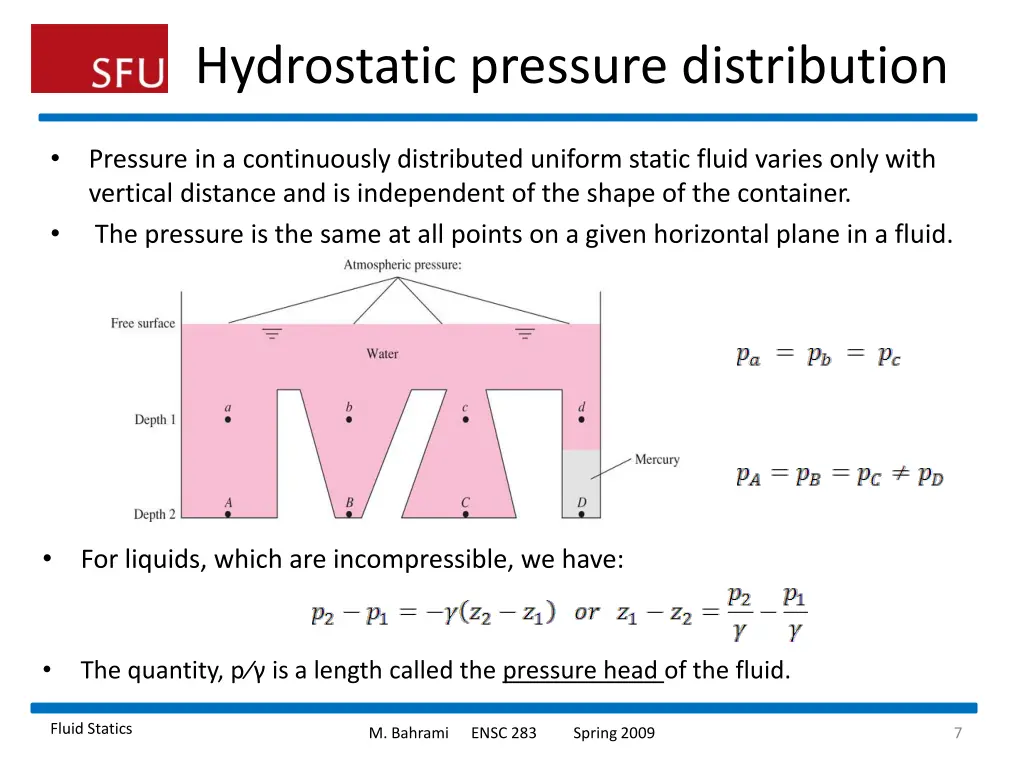 hydrostatic pressure distribution 1