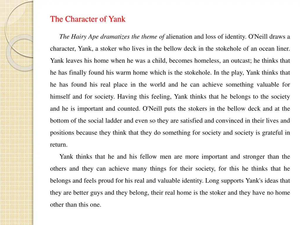 the character of yank