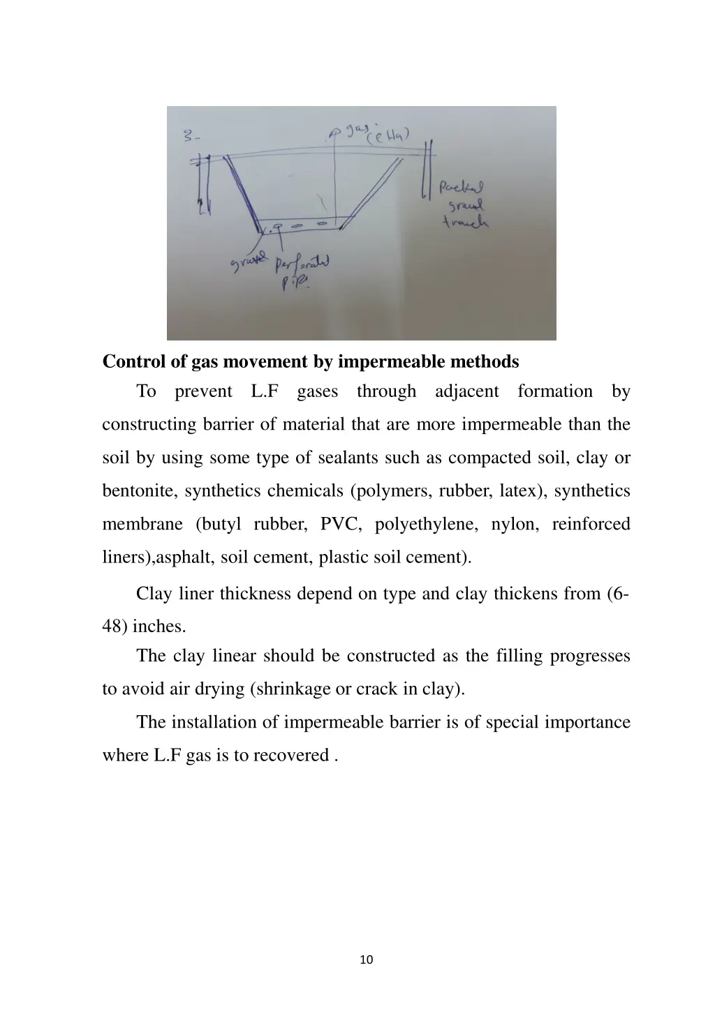 control of gas movement by impermeable methods