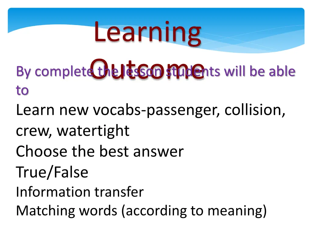 learning outcome