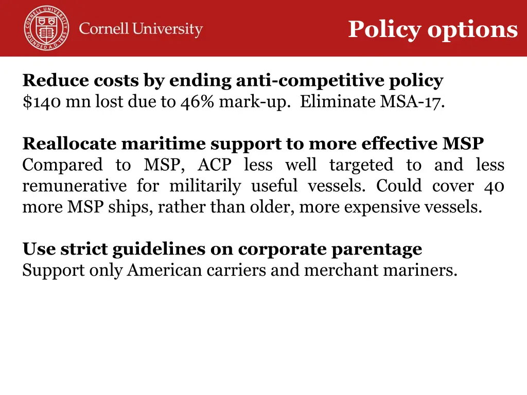 policy options