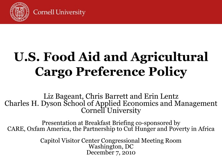 u s food aid and agricultural cargo preference