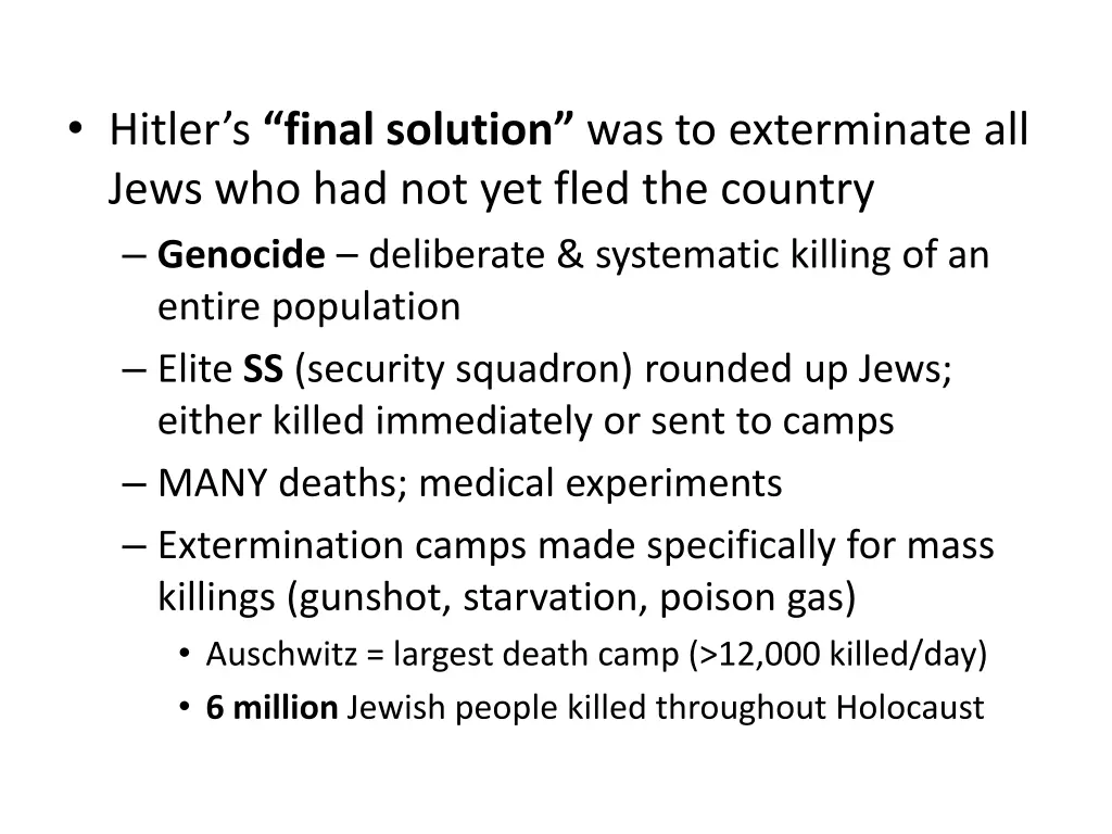 hitler s final solution was to exterminate