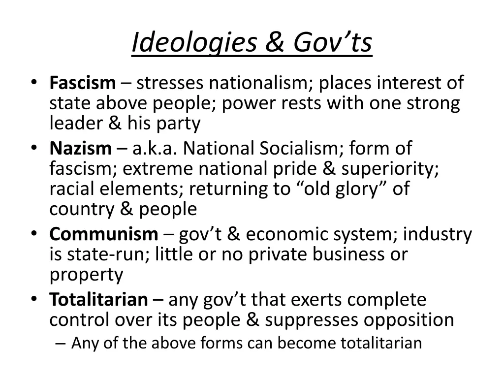 ideologies gov ts