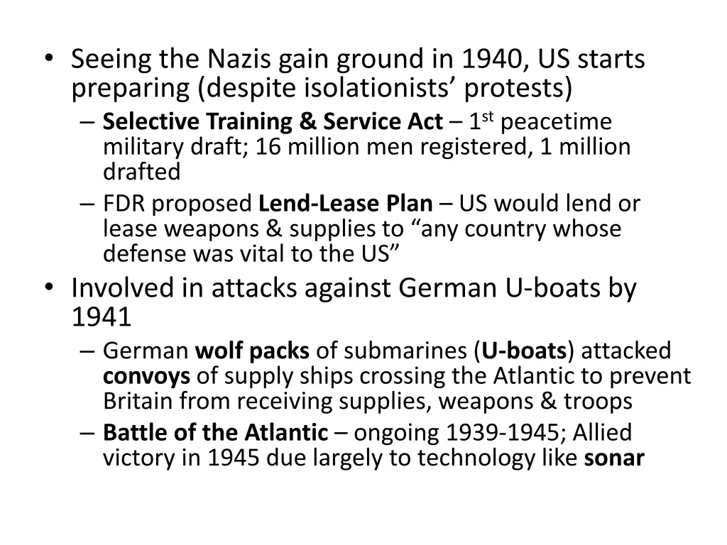 seeing the nazis gain ground in 1940 us starts